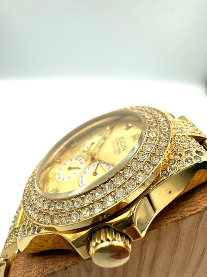 Elgin Analog Quartz Women Chronograph Watch Excellent Condition