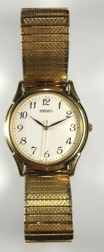 Seiko 7N01-7140 Analog Quartz Men Gold Bracelet Band Expansion Type For Parts / Junk