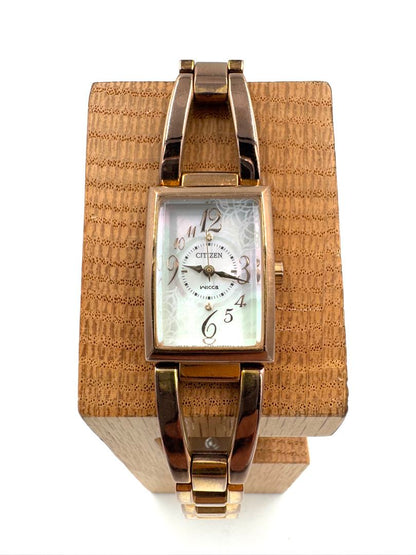 Citizen Wicca B035-S051843 Analog Quartz (Solar Powered) Women Vintage Eco-Drive Rose Gold Rectangle Ladies Watch