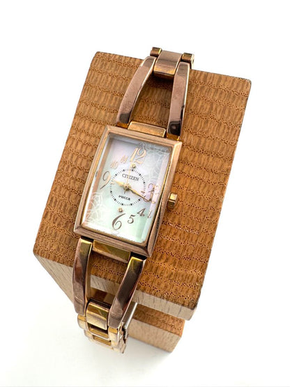 Citizen Wicca B035-S051843 Analog Quartz (Solar Powered) Women Vintage Eco-Drive Rose Gold Rectangle Ladies Watch