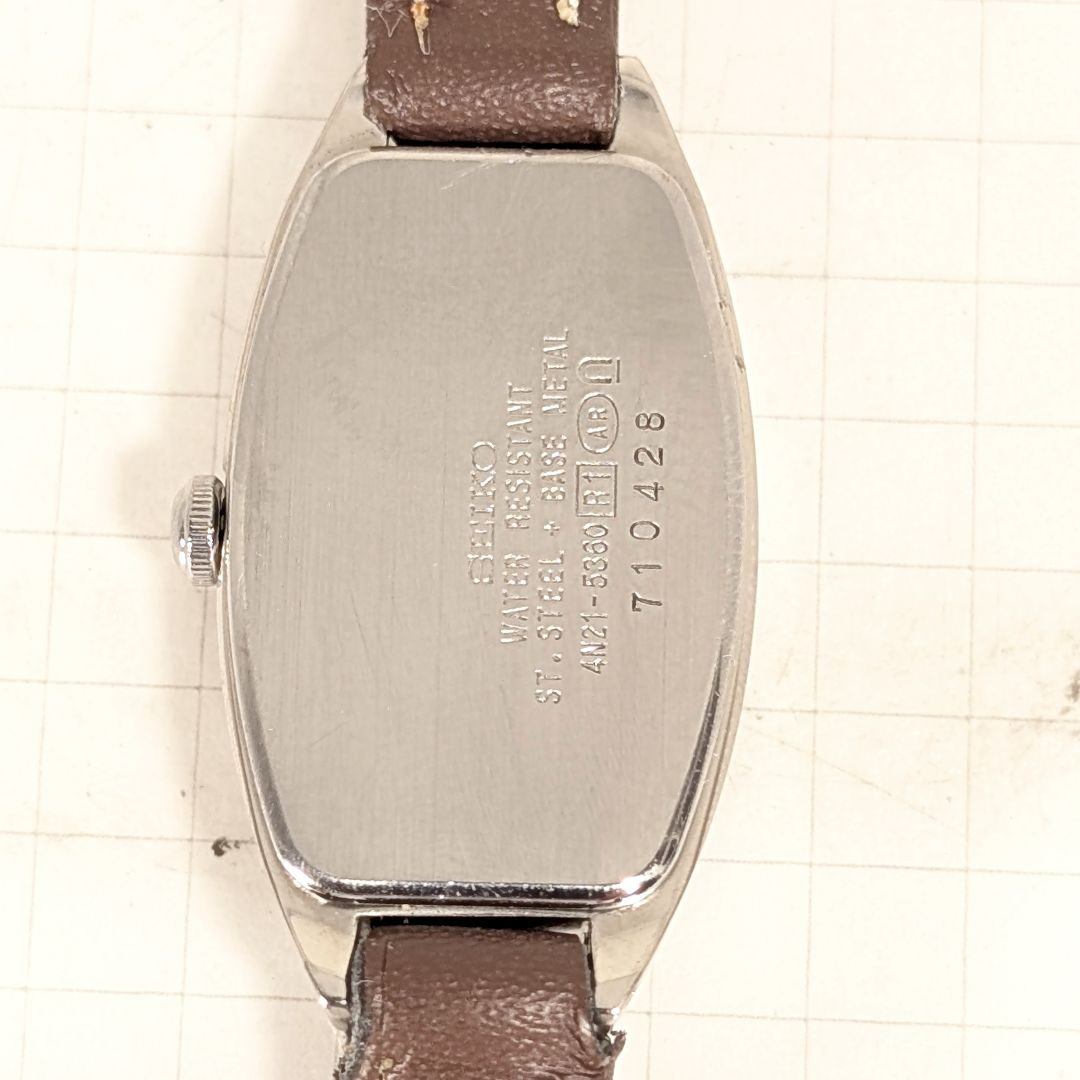 Seiko Lucent 4N21-5360 Analog Quartz Women Battery & Band Replaced Working Items-06