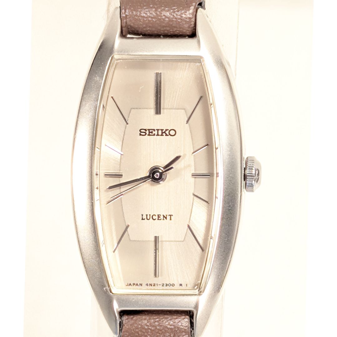 Seiko Lucent 4N21-5360 Analog Quartz Women Battery & Band Replaced Working Items-06