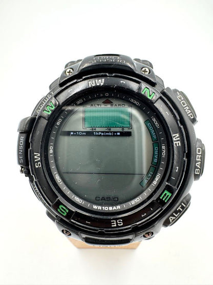 Casio Protrek Digital Quartz Men Wristwatch 52Mm Black - For Parts Or Repair