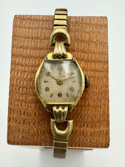 Citizen 14K Gold Filled 6032 Analog Mechanical (Manual) Women Vintage Hand-Winding Watch 18Mm