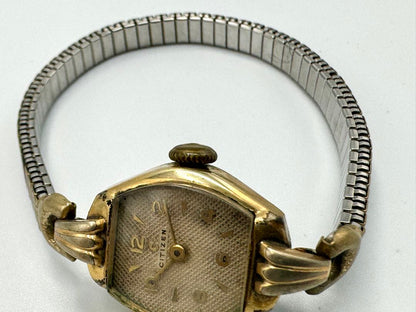 Citizen 14K Gold Filled 6032 Analog Mechanical (Manual) Women Vintage Hand-Winding Watch 18Mm