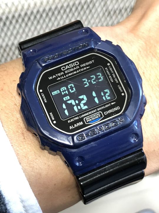 G-Shock 5600 DW-5600JP-2JR Digital Quartz Men Dw-Jp-2Jr ジーショック 限定 Dw- ブラック ブルー Tokyo バイカラー
