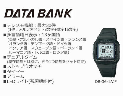 Casio Data Bank DE-36 Digital Quartz Men