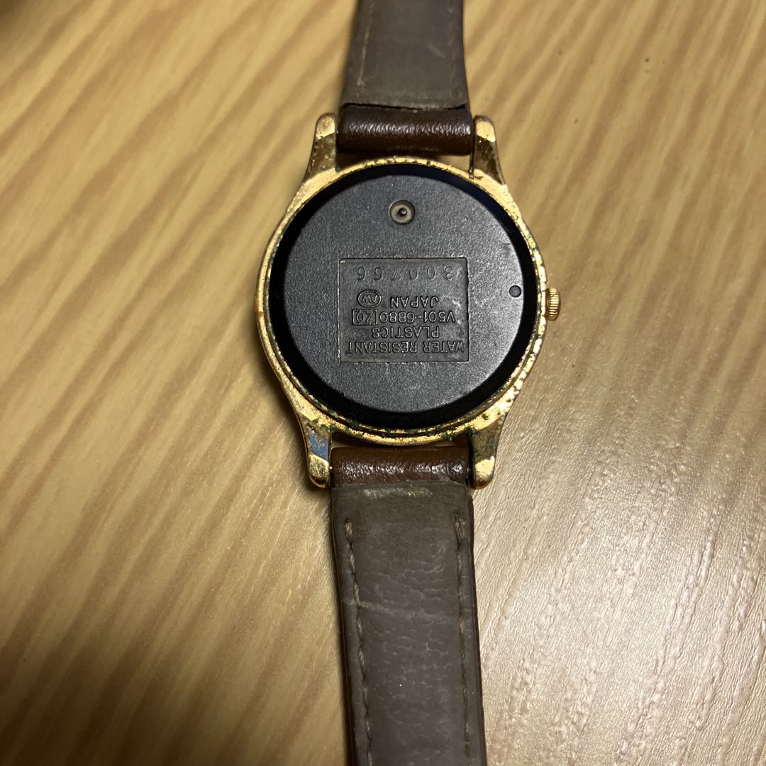 Seiko ALBA V501-6B80 Analog Quartz Women Wristwatch Brown Leather Strap