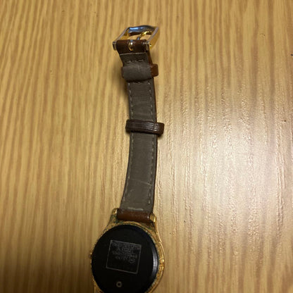 Seiko ALBA V501-6B80 Analog Quartz Women Wristwatch Brown Leather Strap