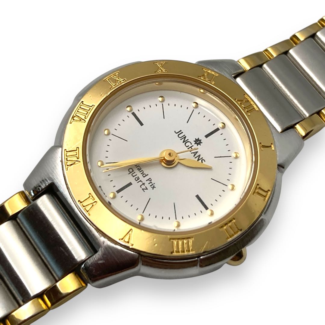 Junghans Analog Quartz Women Watch Gold Two-Tone Grand Prix Excellent Condition