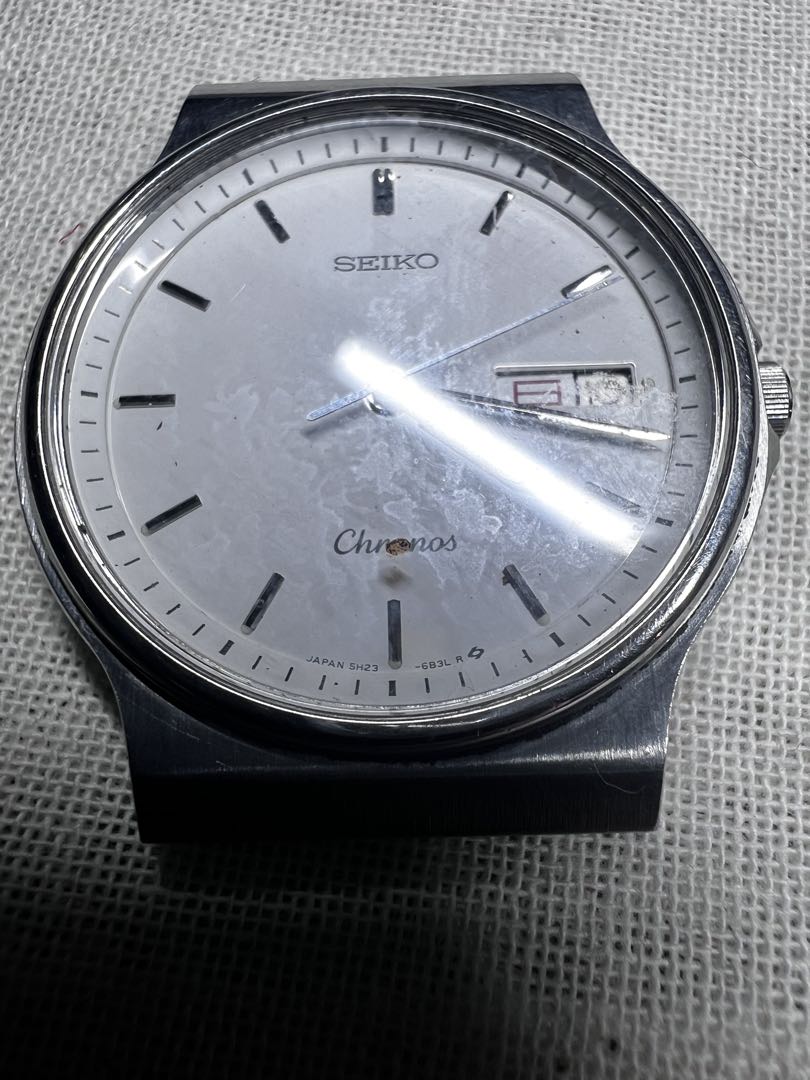 Seiko Chronos Analog Quartz Men Vintage Chronos Day-Date Rare For Parts / Junk