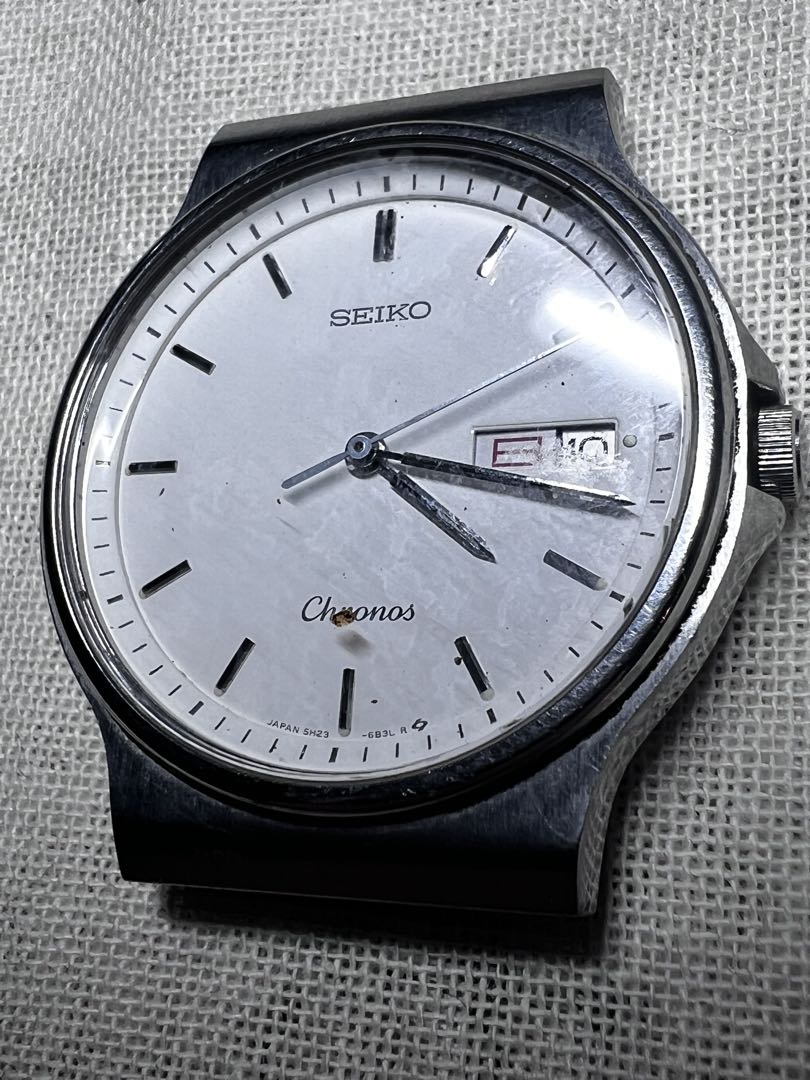 Seiko Chronos Analog Quartz Men Vintage Chronos Day-Date Rare For Parts / Junk