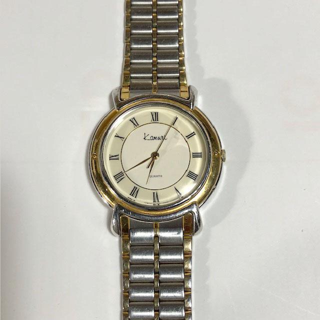 Kamuri KM-0014 Analog Quartz Unisex 冠 希少 カムリ オフホワイト文字盤 メタルベルト 稼働