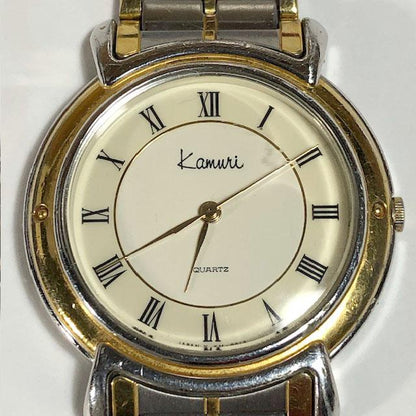 Kamuri KM-0014 Analog Quartz Unisex 冠 希少 カムリ オフホワイト文字盤 メタルベルト 稼働