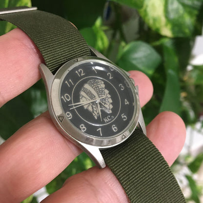 KCs Analog Quartz Men インディアンデザイン Watch