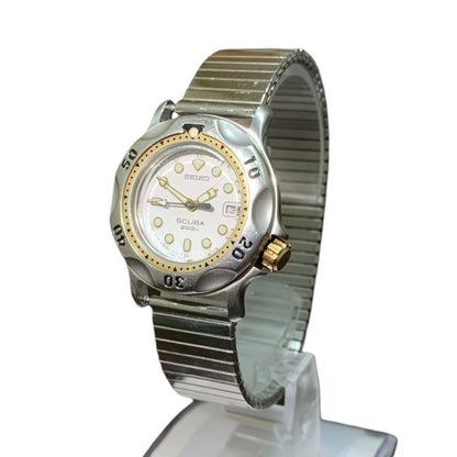 Seiko 3E25-0A10 Analog Quartz Women Scuba Diver Watch Operation Confirmed