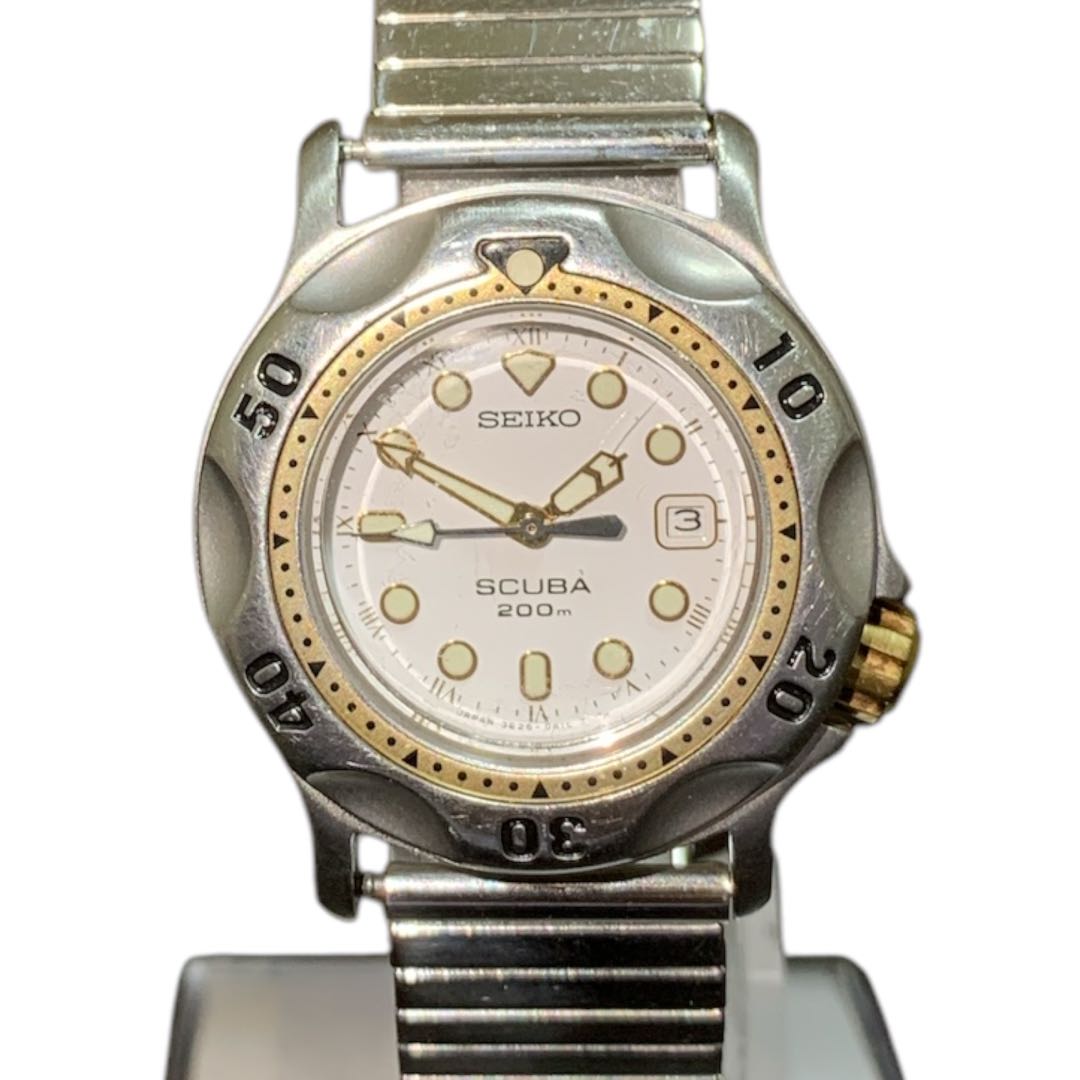 Seiko 3E25-0A10 Analog Quartz Women Scuba Diver Watch Operation Confirmed