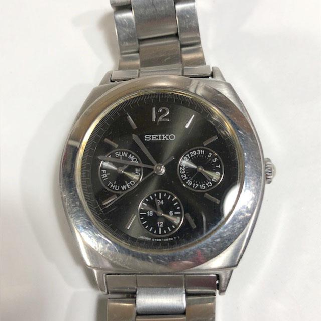 Seiko Lukia 0850 Analog Quartz Women Vintage Black Dial Calendar Working Item