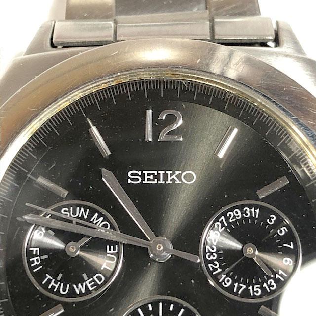 Seiko Lukia 0850 Analog Quartz Women Vintage Black Dial Calendar Working Item
