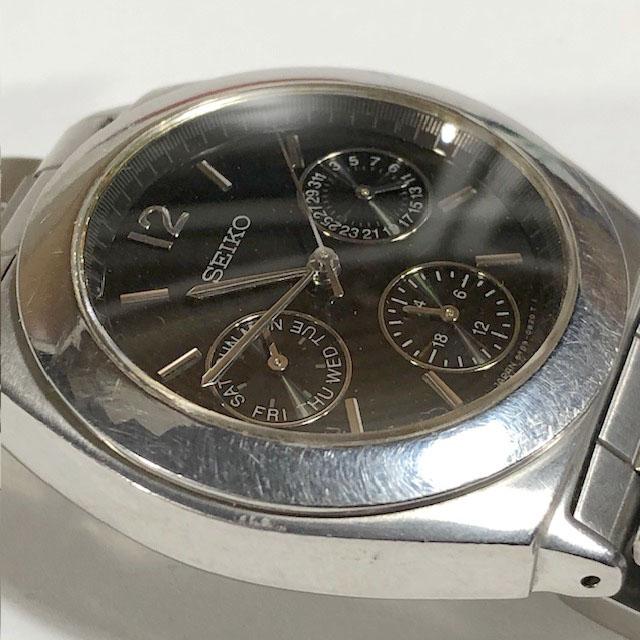 Seiko Lukia 0850 Analog Quartz Women Vintage Black Dial Calendar Working Item