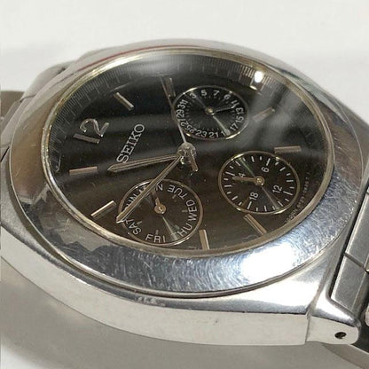 Seiko Lukia 0850 Analog Quartz Women Vintage Black Dial Calendar Working Item
