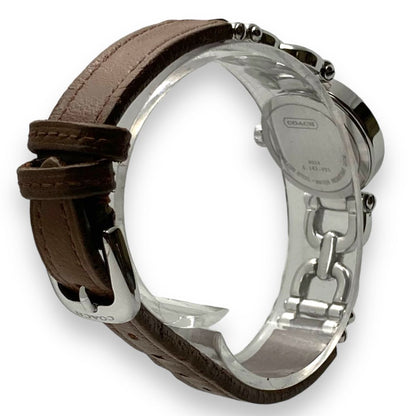 Coach Analog Quartz Women Watch Women'S Silver Round 2-Hand Excellent Condition
