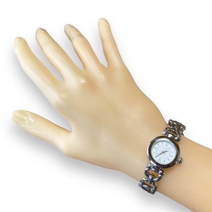 Coach Analog Quartz Women Watch Women'S Silver Round 2-Hand Excellent Condition