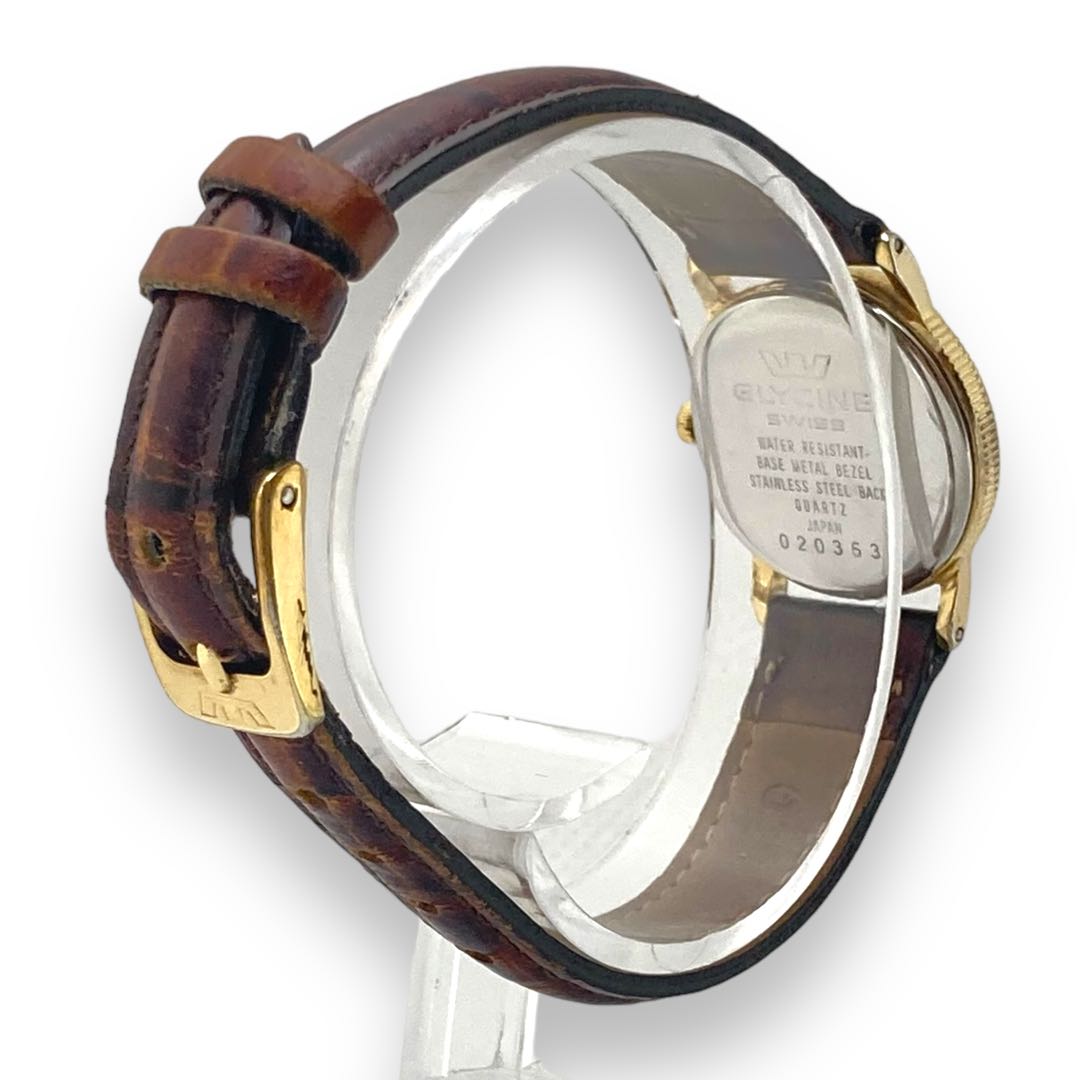 glycine Analog Quartz Women Watch 2P Diamond Gold Tone
