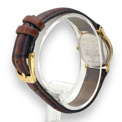 glycine Analog Quartz Women Watch 2P Diamond Gold Tone