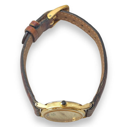 glycine Analog Quartz Women Watch 2P Diamond Gold Tone