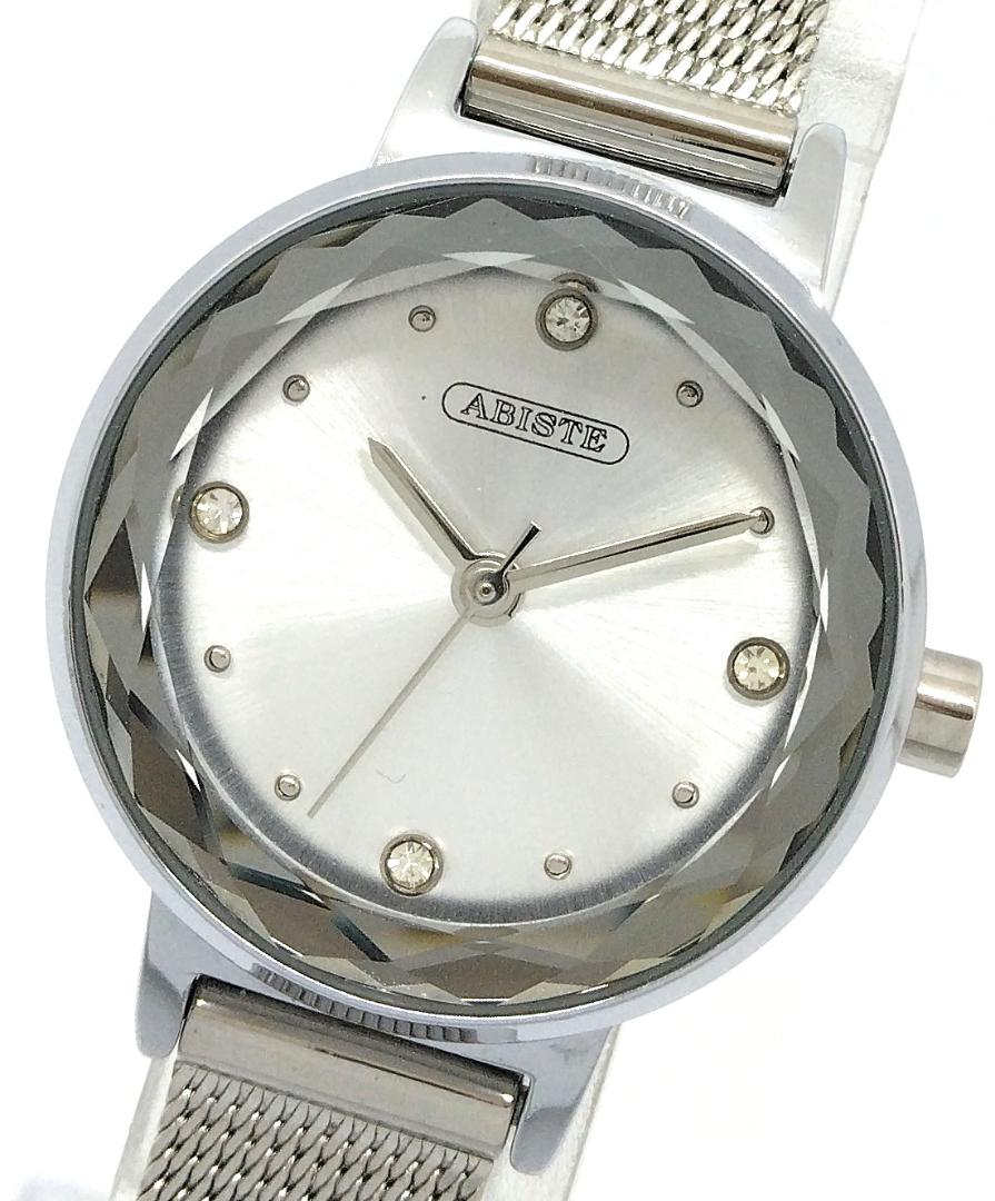 Abiste Analog Quartz Women アビステ Watch シルバー文字盤 中古品