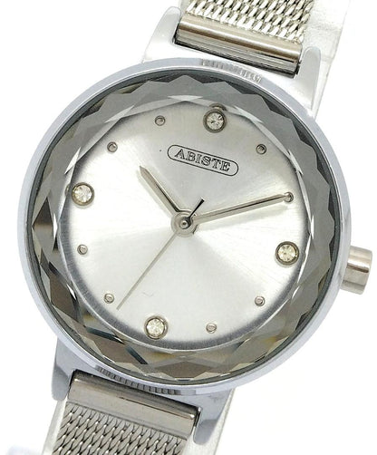 Abiste Analog Quartz Women アビステ Watch シルバー文字盤 中古品