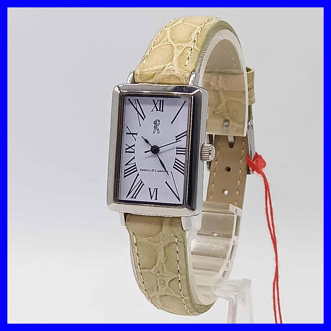 Analog Quartz Women Roberto Cavalli 841 Watch Beige Dial Rectangular Case Unused
