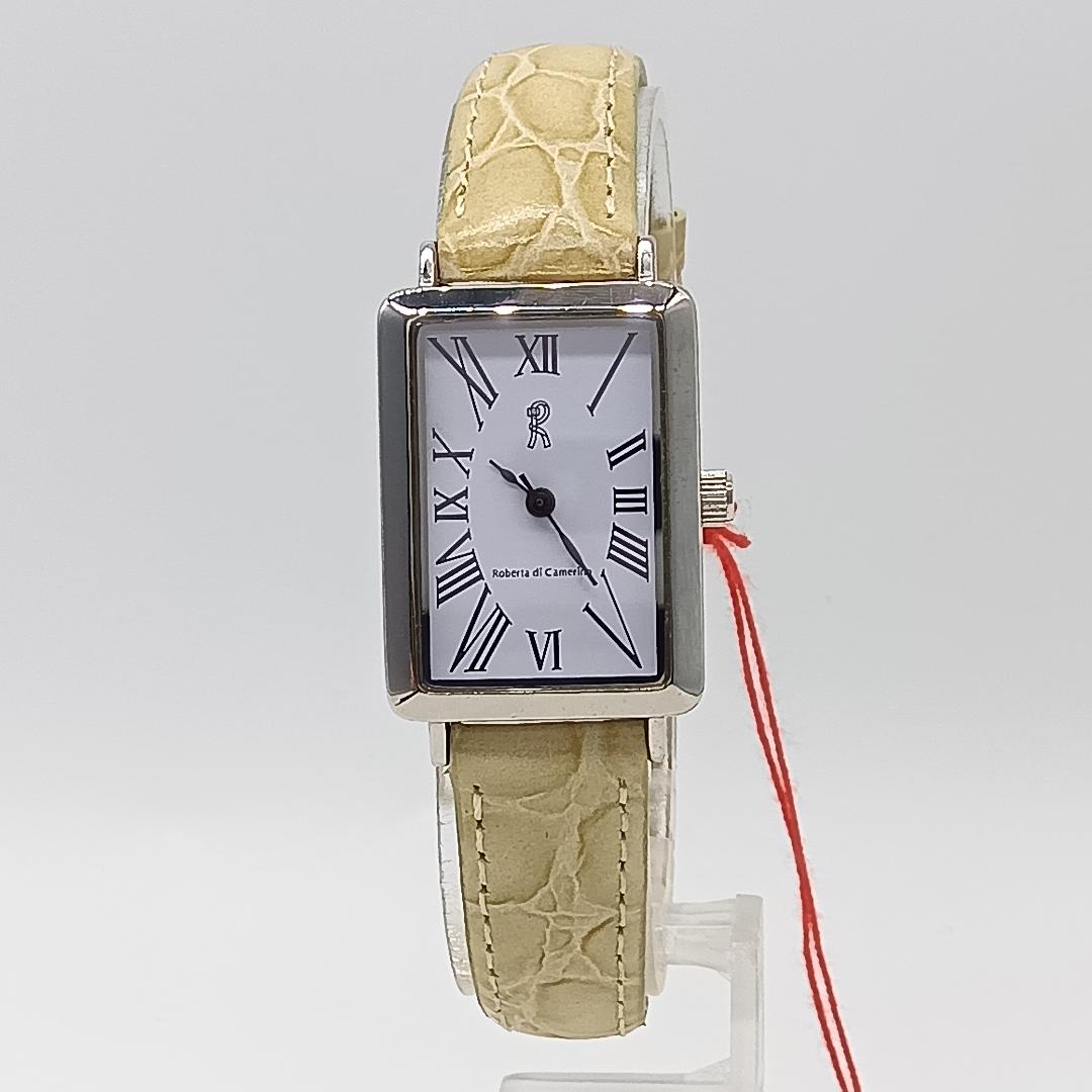 Analog Quartz Women Roberto Cavalli 841 Watch Beige Dial Rectangular Case Unused