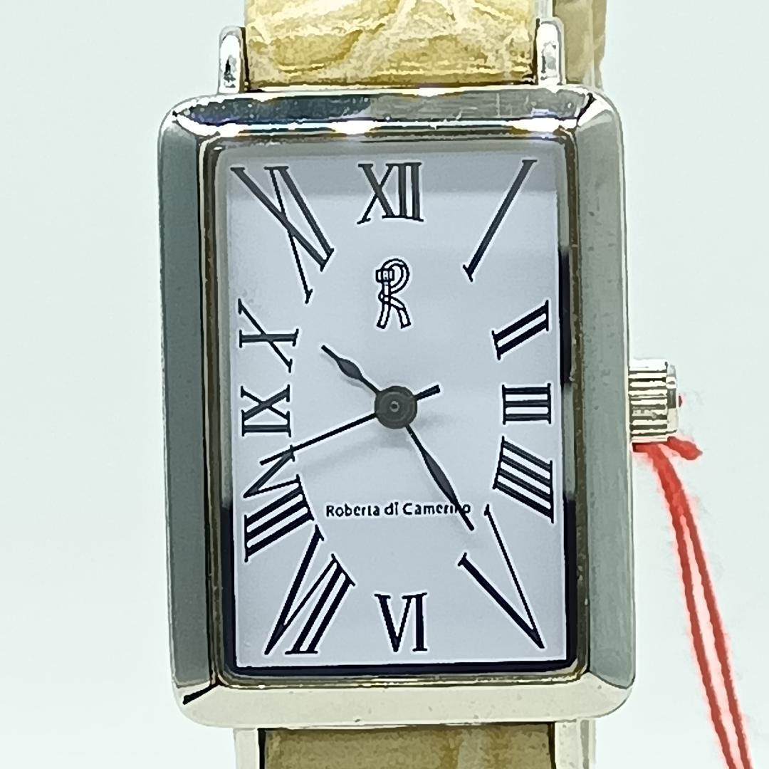 Analog Quartz Women Roberto Cavalli 841 Watch Beige Dial Rectangular Case Unused