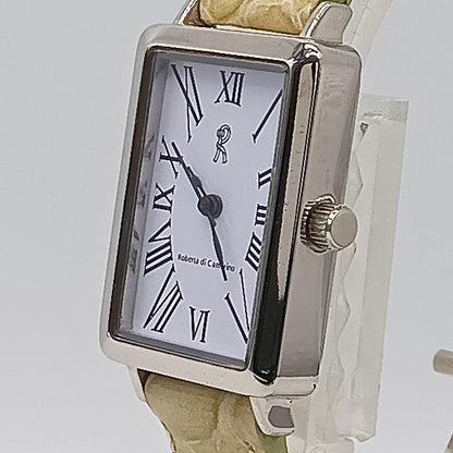 Analog Quartz Women Roberto Cavalli 841 Watch Beige Dial Rectangular Case Unused