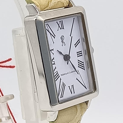 Analog Quartz Women Roberto Cavalli 841 Watch Beige Dial Rectangular Case Unused