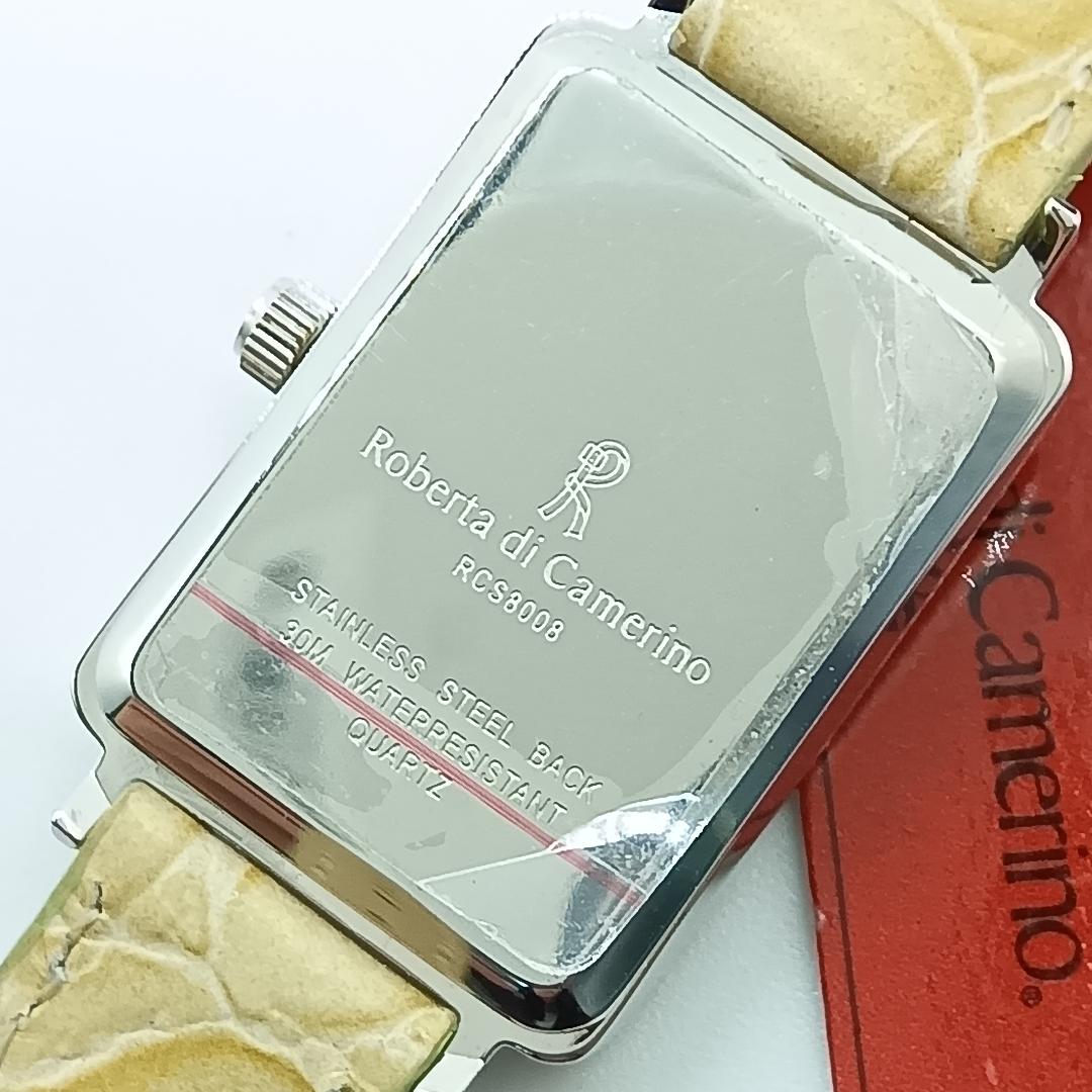 Analog Quartz Women Roberto Cavalli 841 Watch Beige Dial Rectangular Case Unused