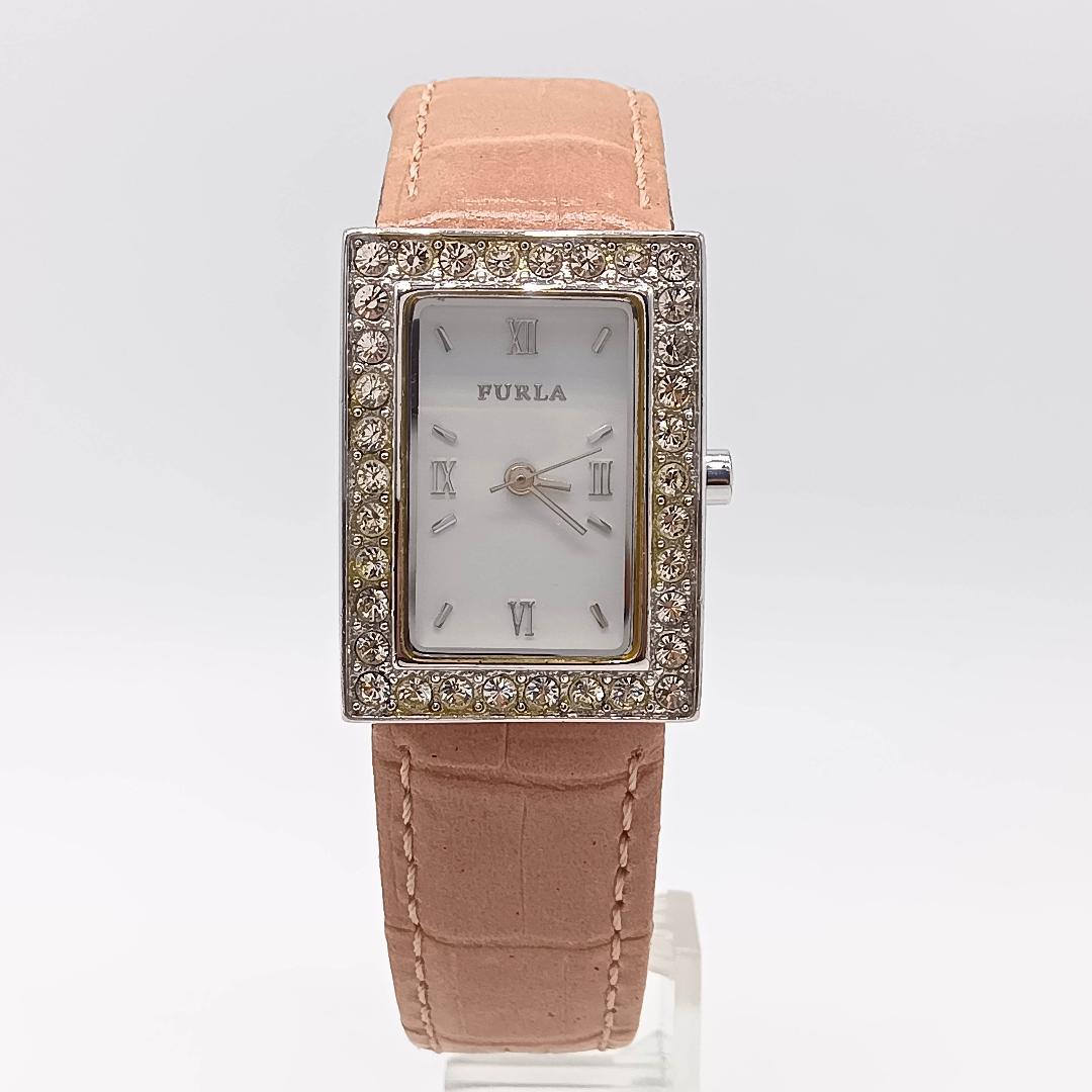 Furla Analog Quartz Women Watch Pink Leather Strap Unused Battery