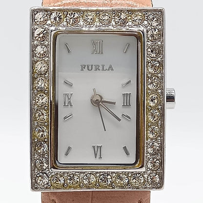 Furla Analog Quartz Women Watch Pink Leather Strap Unused Battery