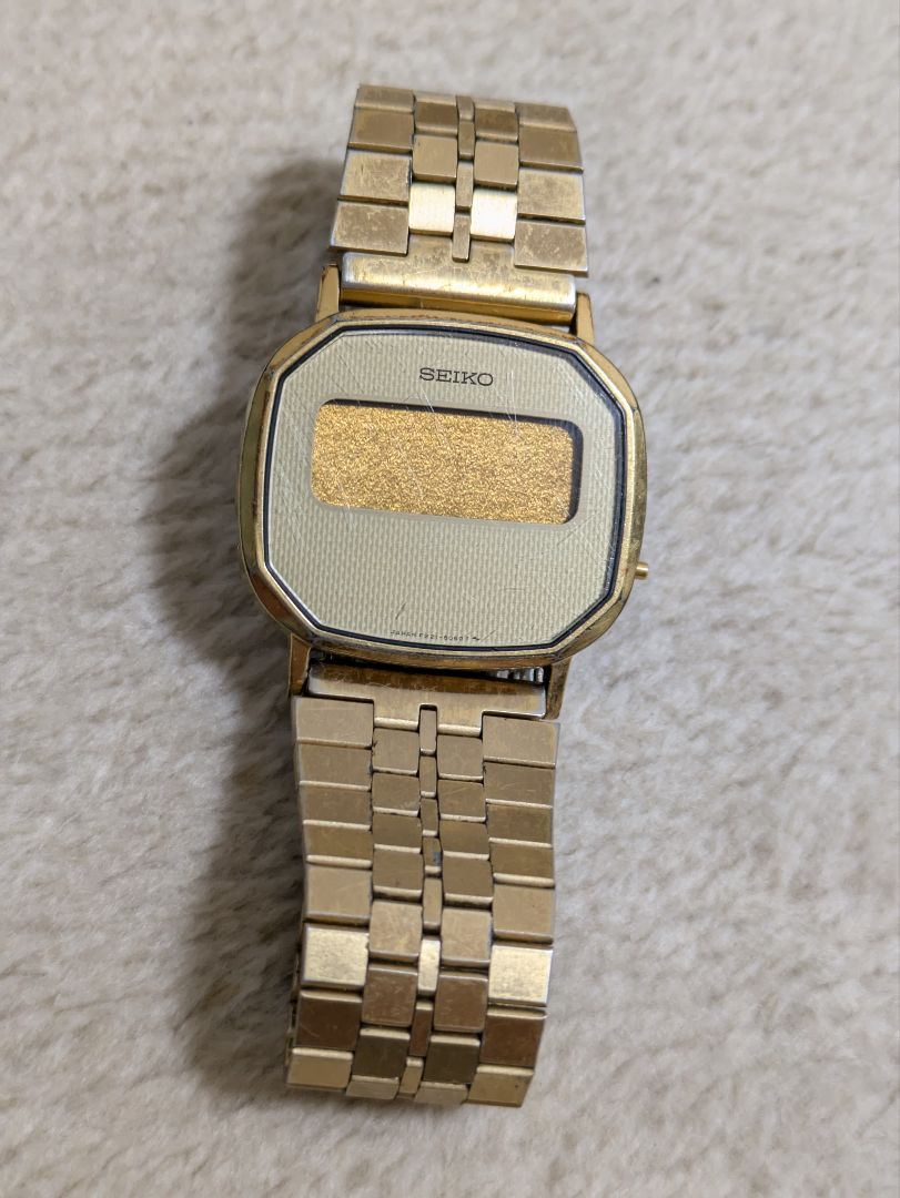 Seiko Digital Quartz Men Gold Vintage Watch