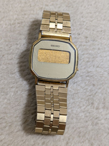 Seiko Digital Quartz Men Gold Vintage Watch