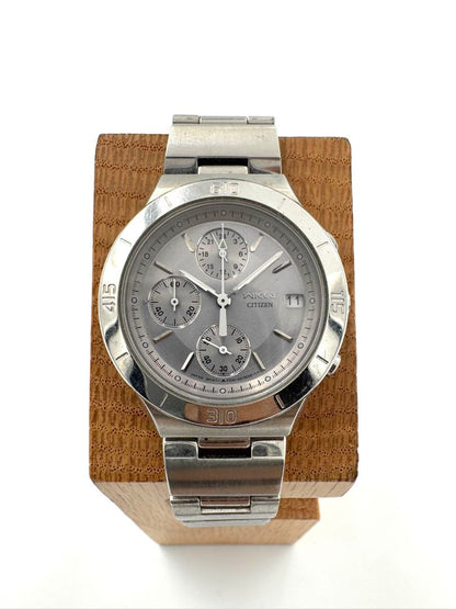 Citizen Wicca F510-S007305 Analog Quartz (Battery) Women Vtg. Chronograph Silver Dial Ladies Watch Head Only