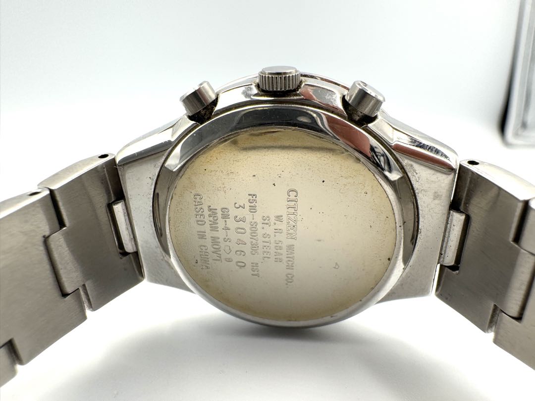 Citizen Wicca F510-S007305 Analog Quartz (Battery) Women Vtg. Chronograph Silver Dial Ladies Watch Head Only