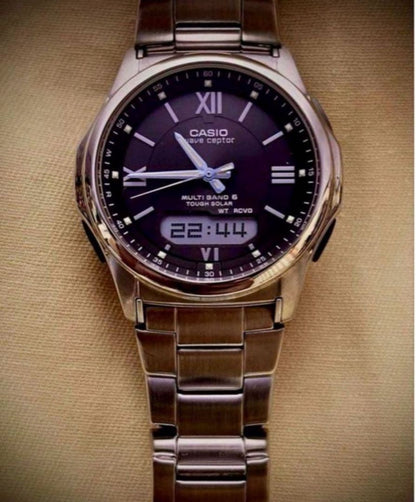 Casio Wave Ceptor Digital-Analog Solar Men ウェーブセプター 美品