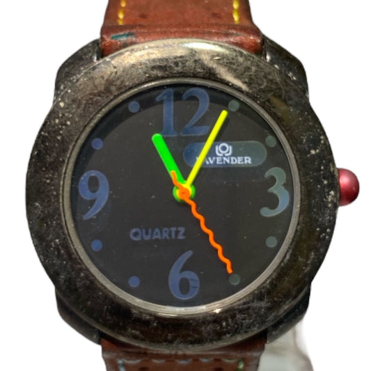 Vintage LAVENDER Quartz Analog Wristwatch - Unique Neon Hands Design