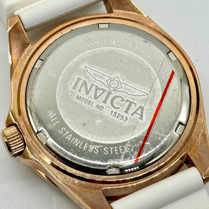 Invicta 15253 Analog Quartz Women Working Item インヴィクタ Watch デイト ゴールド文字盤 箱付き