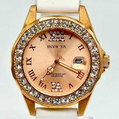 Invicta 15253 Analog Quartz Women Working Item インヴィクタ Watch デイト ゴールド文字盤 箱付き