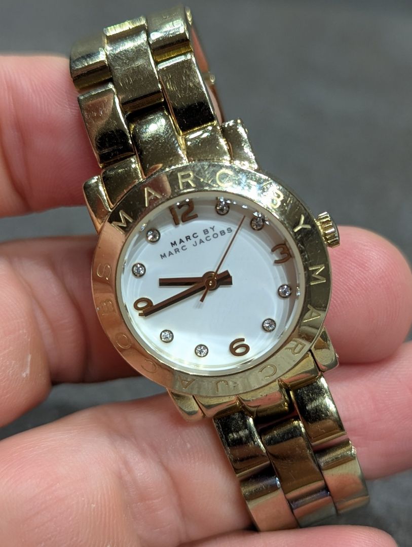 Marc By Jacobs Analog Quartz Women Gold Tone Watch Battery Replaced