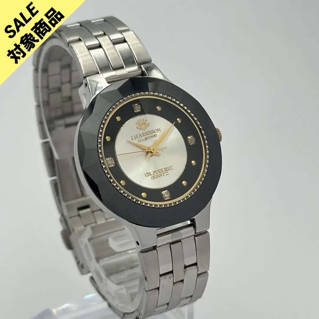 J. Harrison Analog Quartz Men J・ハリソン J.Harrison ジョンハリソン 天然ダイヤモンド 18金張り 1520 [For Parts / Junk]